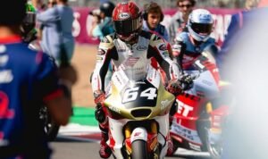 Mario Aji di Moto2 Silverstone Inggris 2026 (9/8) Mario Aji bersyukur usai menuntaskan balapan sulit di Moto2 Inggris 2026 (9/8)./IG @mariosuryoaj1