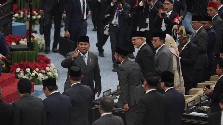 Presiden Prabowo Subianto di Gedung DPR RI Jakarta, Jumat (14/8) menyampaikan kinerja pemerintah jelang HUT ke-81 Republik Indonesia./IG @presidenrepublikindonesia