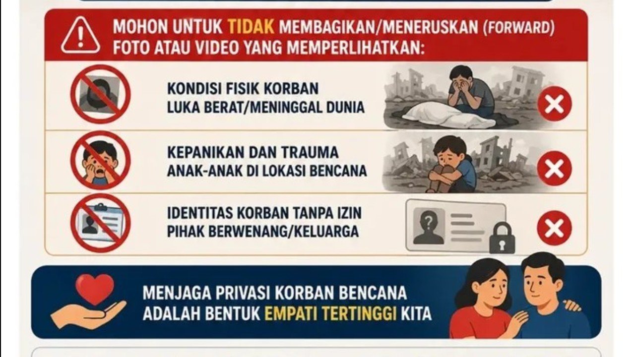BPBD NTT mengimbau masyarakat di media sosial untuk menjaga privasi korban sebagai bentuk empati pascagempa M7,7 di Flores (15/8)./IG @ntt_bpbd