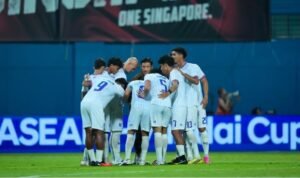 Thailand menang 3-1 atas tuan rumah Singapura di semifinal Piala AFF 2026 leg 1 (15/8)./IG @changsuek