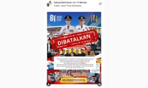 Pemkab Tuban peduli gempa NTT, batalkan pesta kemerdekaan Indonesia ke-81./IG @kabupatentuban