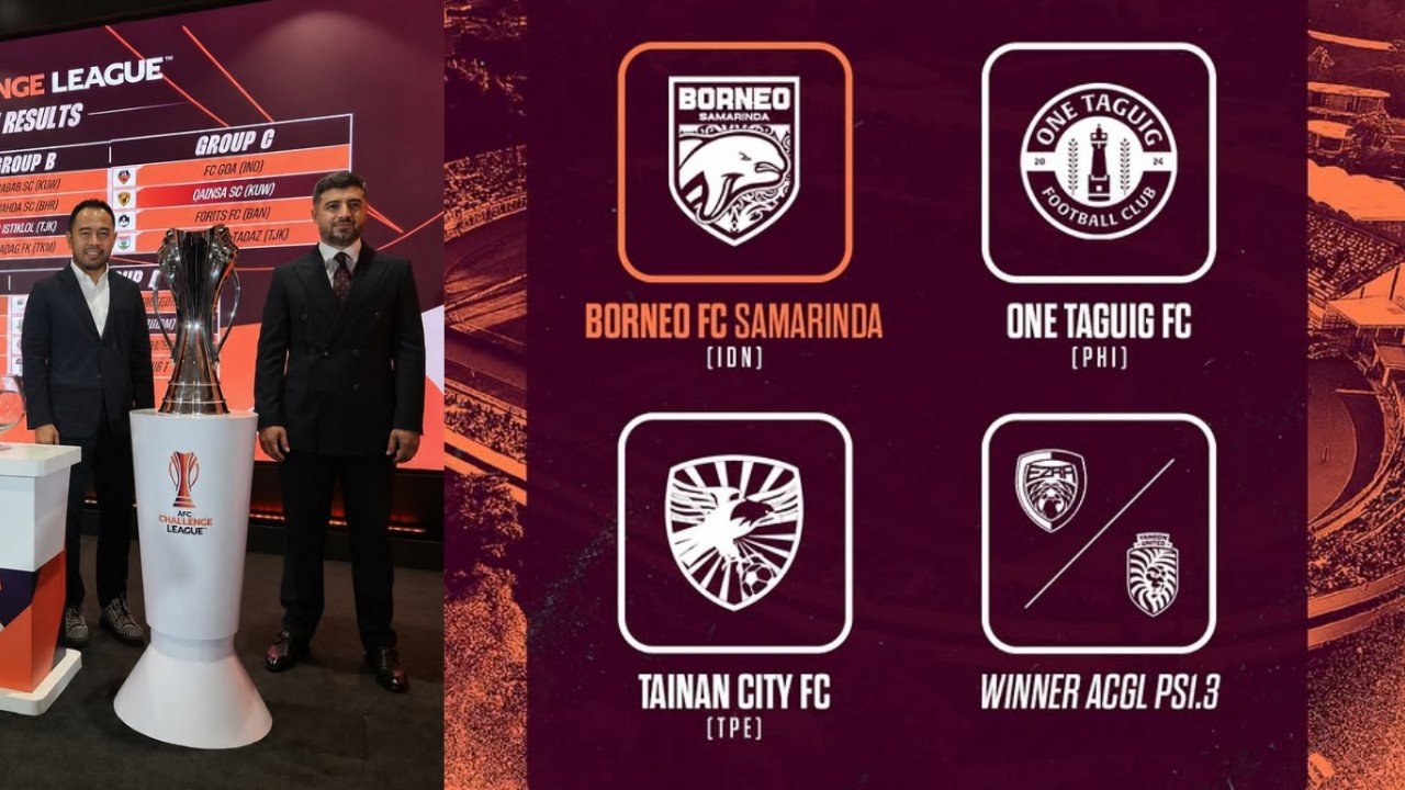 Dua mantan pemain Borneo FC, Ponaryo Astaman dan Nuriddin Davronov saat menghadiri hasil drawing AFC Challenge League 2026/27 (20/8)./IG @borneofc.id