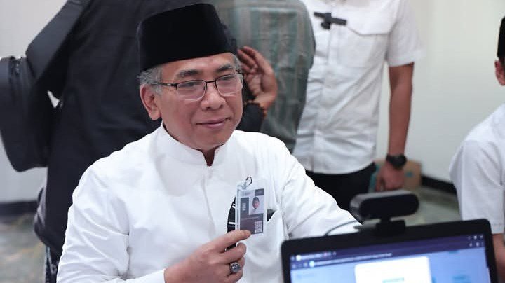 Gus Yahya meninjau venue pelaksanaan Muktamar NU ke-35 di Jombang sekaligus melakukan registrasi./IG @yahyacholilstaquf