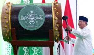Presiden Prabowo Subianto saat membuka Muktamar ke-35 NU (27/8) di Tambakberas, Jombang./dok.BPMI Setpres