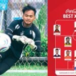 Kiper Persik Kediri, Husna Al Malik menjadi pemain lokal tunggal dalam daftar best XI pekan kedua BRI Super League 2026/27./IG @persikfcofficial & @liga1match