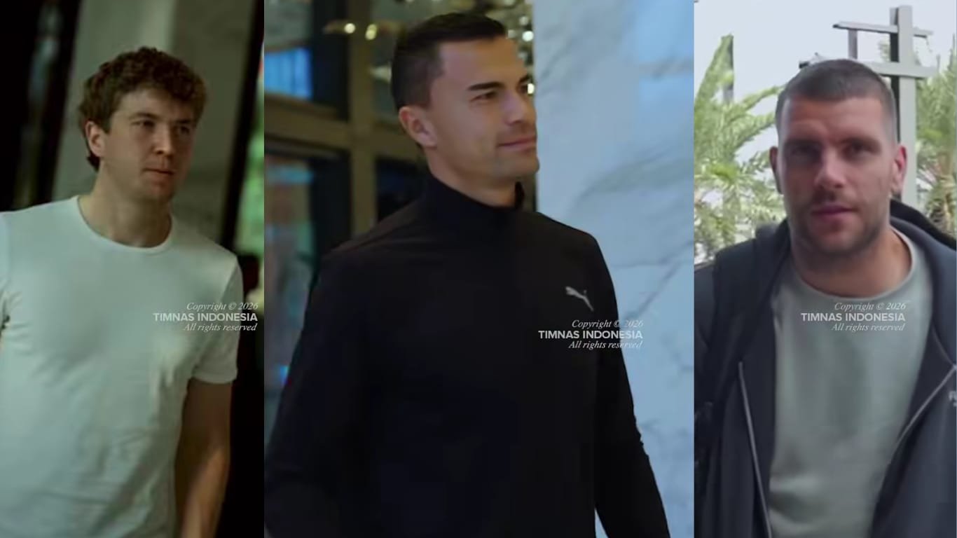 Ole Romeny, Emil Audero, dan Maarten Paes tiba di Jakarta untuk membela Timnas Indonesia di FIFA ASEAN Cup 2026./IG @timnasindonesia