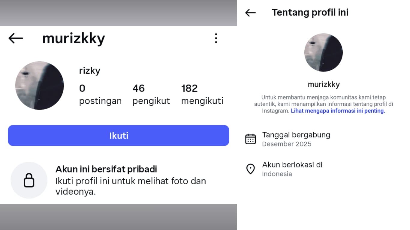 Akun Instagram @murizkky yang mendapat somasi terbuka dari Persija Jakarta per 17.50 WIB (30/9)./IG tangkapan layar Bhirawa Online