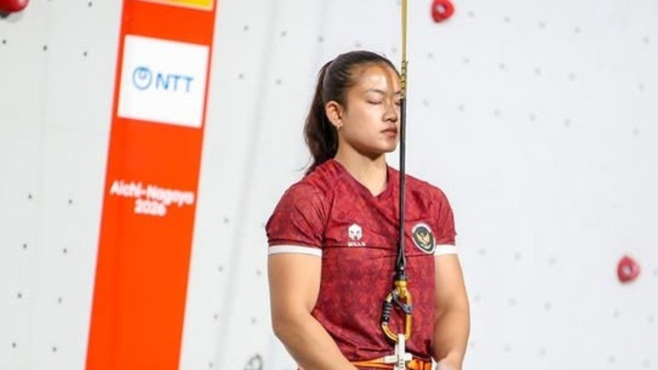 Atlet panjat tebing putri, Desak Made Rita meraih medali emas Asian Games 2026 untuk Indonesia./IG @asiangames26.id