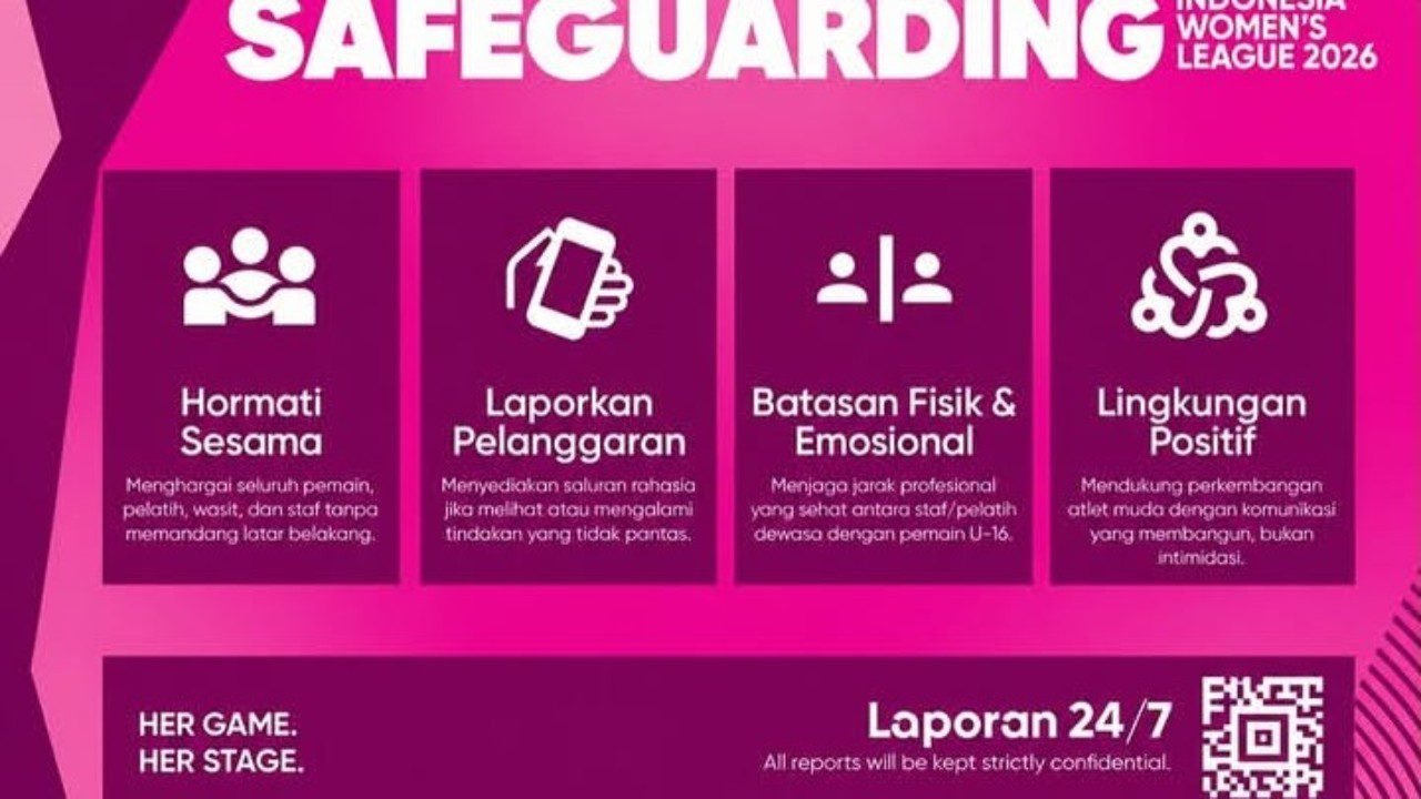 Empat panduan safeguarding dari Indonesia Women's League yang bakal bergulir pada 17 Oktober 2026 di Jakarta untuk musim 2026/27./IG @indonesiawomensleague