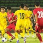 Malaysia (kuning) mengalahkan Laos dan lolos ke Piala Asia U-20 2027 mendampingi juara Grup H, Indonesia./IG @famalaysia