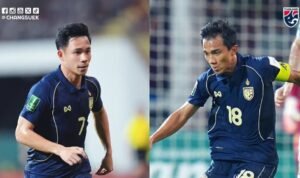 Supachok Sarachat dan Chanathip Songkrasin kembali memperkuat Thailand di FIFA ASEAN Cup 2026./IG @changsuek