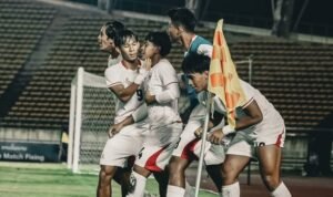 Timnas Indonesia U-20 mengalahkan Laos 3-0 (3/9), dan naik ke puncak klasemen Grup H Kualifikasi Piala Asia U-20 2027./IG @timnasindonesia