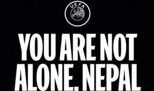 UEFA menggelar sesi mengheningkan cipta pada pertandingan Liga Champions 2026/27 Matchday 1 untuk belasungkawa kepada korban bencana banjir bandang Nepal./IG @uefa