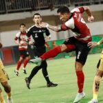 Danilo Santacruz dan Madura United gagal mengalahkan Bhayangkara FC pada pekan ke-5 BRI Super League 2026/27 (16/10)./IG @maduraunited.fc
