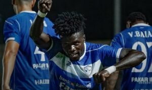 Modou Manneh membawa Isenmulang Kalteng FC meraih kemenangan dan poin perdana di BRI Super League 2026/27 usai mengalahkan Persijap di Jepara pekan ke-5 (16/10)./IG @liga1match