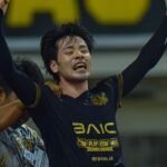 Taisei Marukawa mencetak gol kemenangan Dewa United atas Persija Jakarta pada pekan 8 BRI Super League 2026/27 di BIS, Serang (31/10)./IG @liga1match